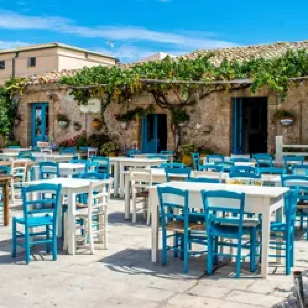 Restaurant on island